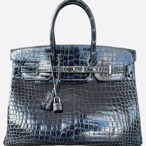 Hermes Blue Crocodile Birkin 35